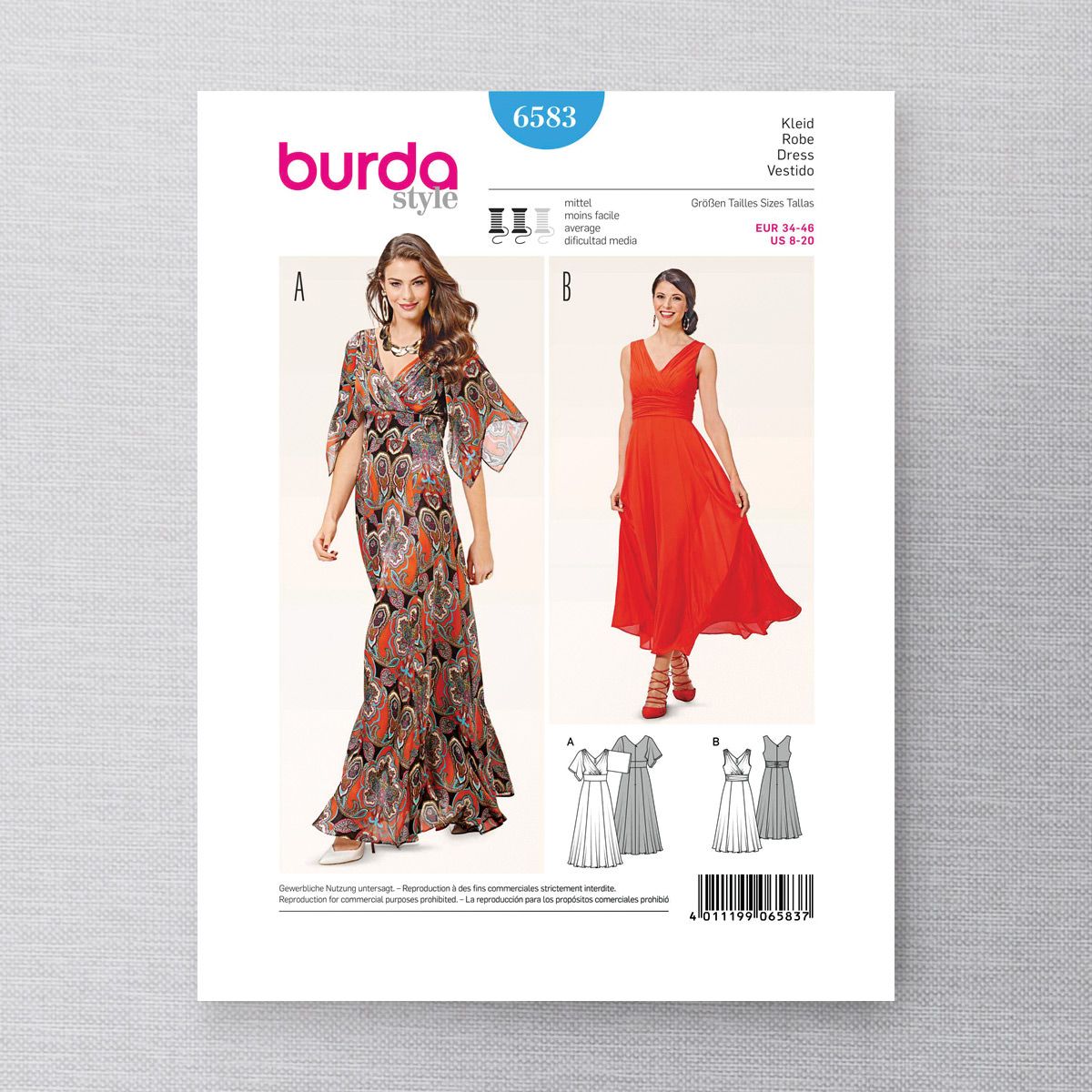 BURDA 6583 ROBE POUR FEMMES Club Tissus