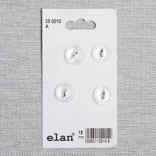 BOUTON ELAN - 12 MM 2 TROUS BLANC - ENS4