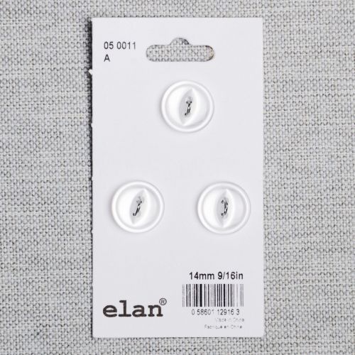 BOUTON ELAN - 14 MM 2 TROUS BLANC - ENS3