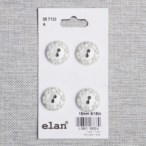 BOUTON ELAN - 15 MM 2 TROUS BLANC - ENS4