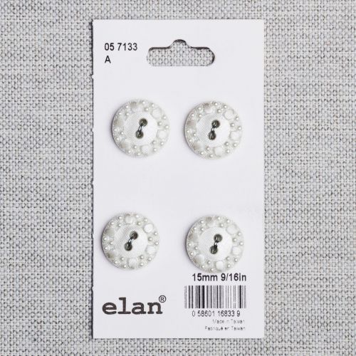 BOUTON ELAN - 15 MM 2 TROUS BLANC - ENS4