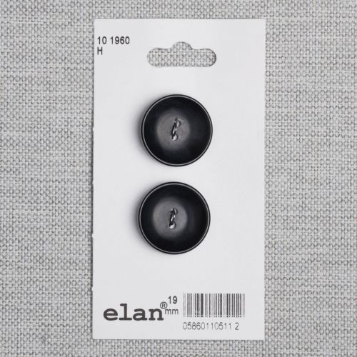 BOUTON ELAN - 19 MM 2 TROUS NOIR - ENS2