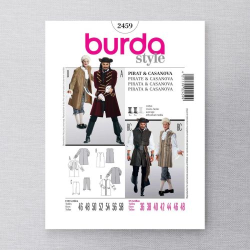 BURDA - 2459 COSTUME DE PIRATE POUR HOMMES