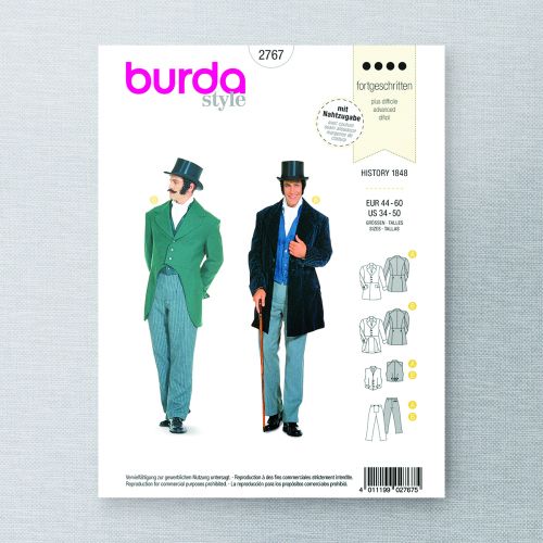 BURDA - 2767 COSTUME HISTORIQUE POUR HOMMES