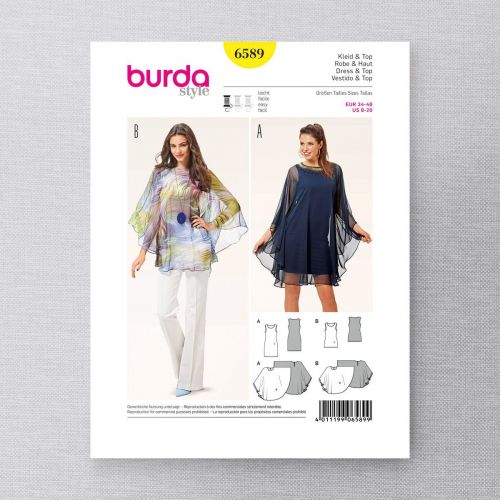 BURDA - 6589 ROBE/HAUT POUR FEMMES