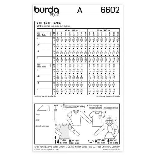 BURDA - 6602 HAUT POUR HOMMES