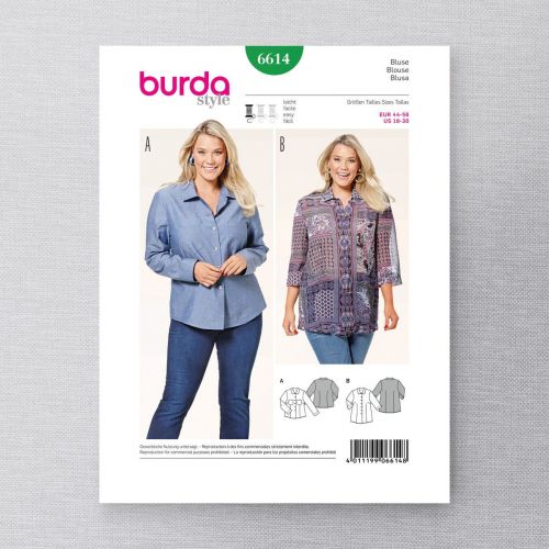 BURDA - 6614 BLOUSE POUR FEMMES - TAILLE PLUS