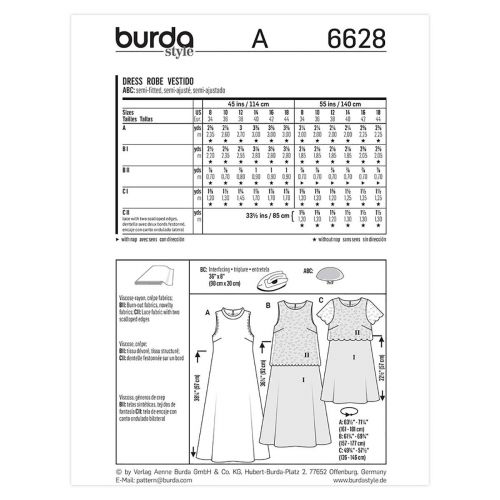 BURDA - 6628 ROBE POUR FEMMES