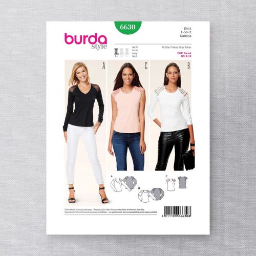 BURDA - 6630 HAUT POUR FEMMES