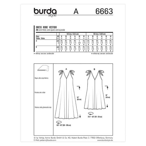 BURDA - 6663 ROBE POUR FEMMES