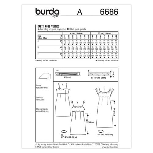 BURDA - 6686 ROBE POUR FEMMES
