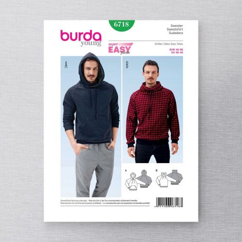 BURDA - 6718 SWEAT-SHIRT POUR HOMMES