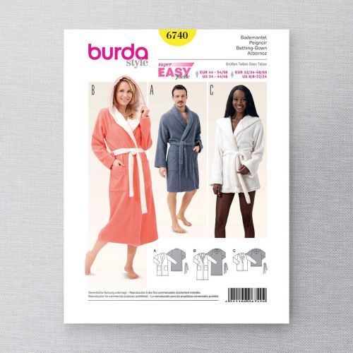 BURDA - 6740 PEIGNOIR UNISEXE