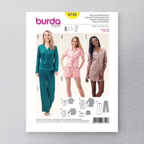 BURDA - 6742 PYJAMAS POUR FEMMES