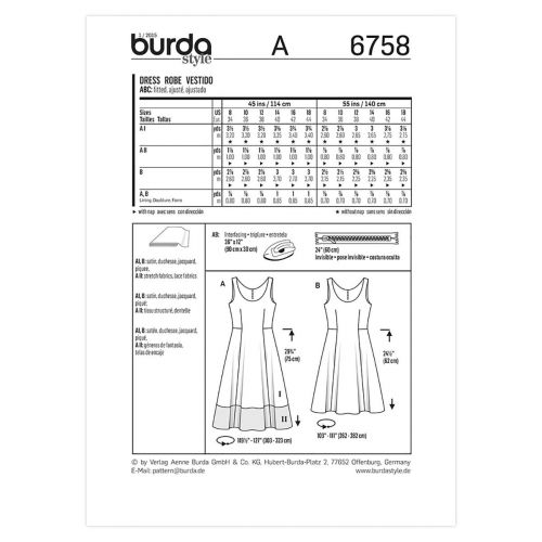 BURDA - 6758 ROBE POUR FEMMES