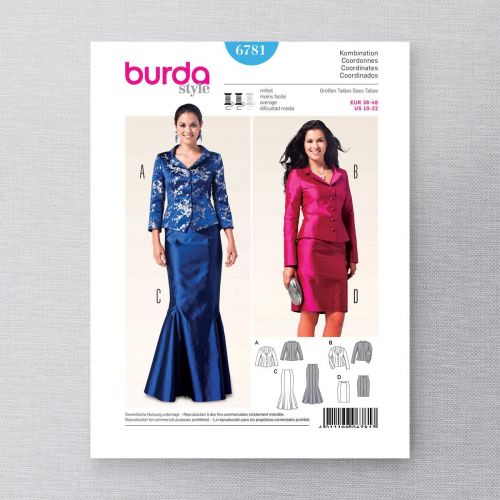 BURDA - 6781 ENSEMBLE DE SOIRÉE POUR FEMMES