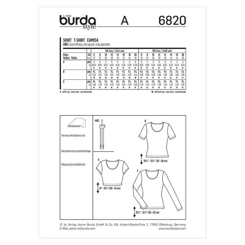 BURDA - 6820 HAUT POUR FEMMES