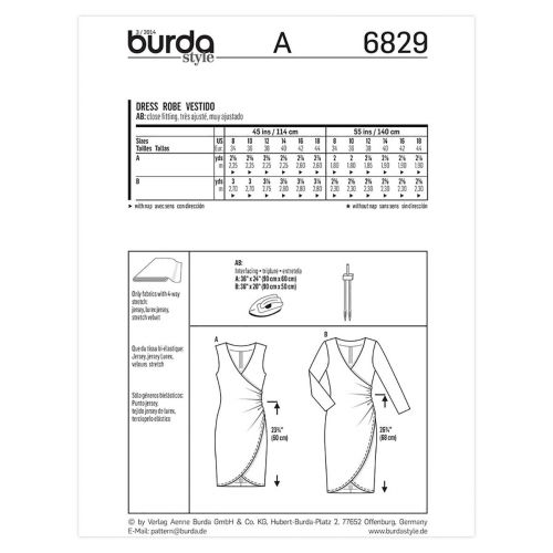 BURDA - 6829 ROBE DE SOIRÉE POUR FEMMES