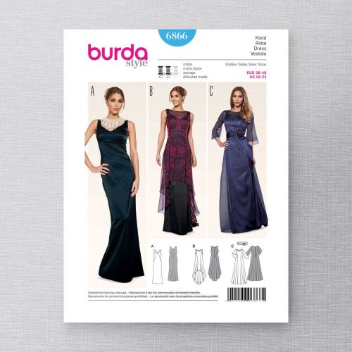 BURDA - 6866 ROBE DE SOIRÉE POUR FEMMES