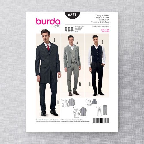 BURDA - 6871 HABIT/GILET POUR HOMMES