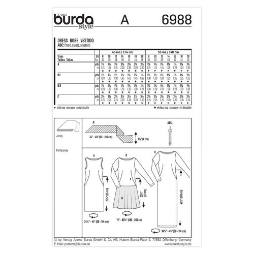 BURDA - 6988 ROBE POUR FEMMES