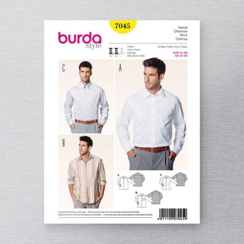 BURDA - 7045 CHEMISE POUR HOMMES