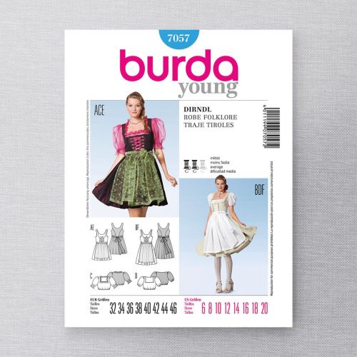 BURDA - 7057 COSTUME FOLKLORE POUR FEMMES