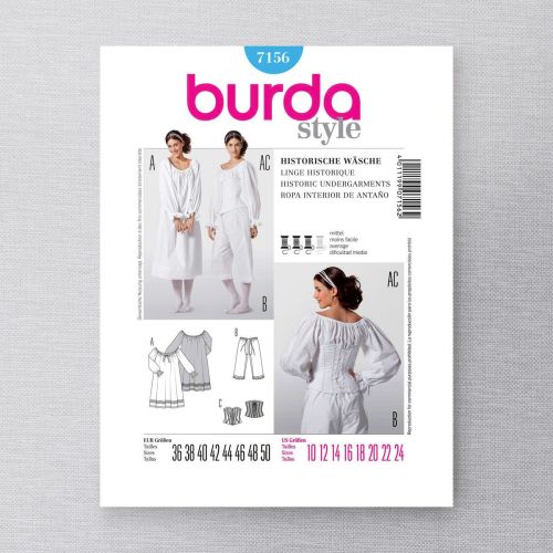 BURDA - 7156 COSTUME HISTORIQUE POUR FEMMES