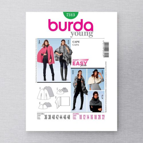 BURDA - 7313 CAPE POUR FEMMES
