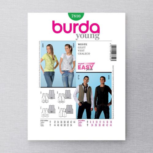 BURDA - 7810 GILET UNISEX