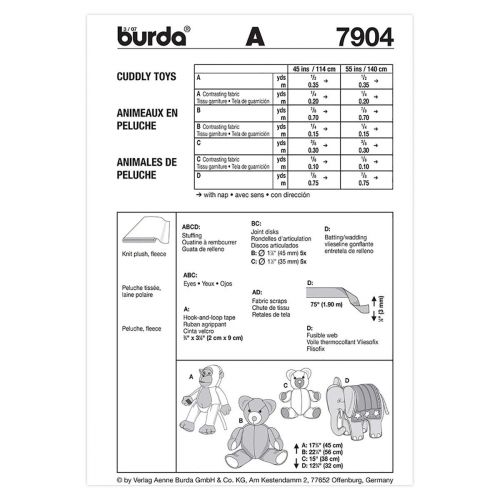 BURDA - 7904 ACCESSOIRES - JOUETS POUR ANIMAUX