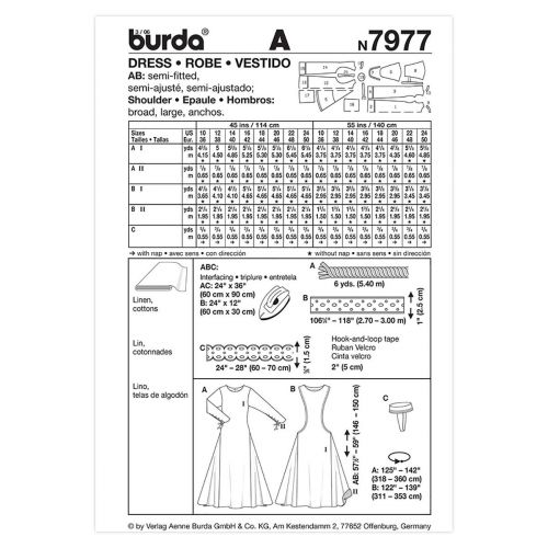 BURDA - 7977 COSTUME HISTORIQUE POUR FEMMES