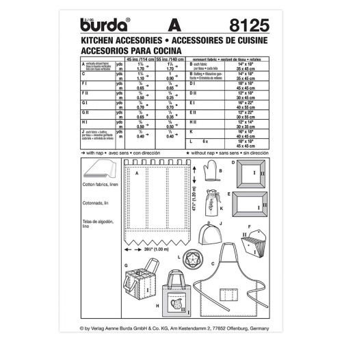 BURDA - 8125 DÉCOR ACCESSOIRES DE CUISINE