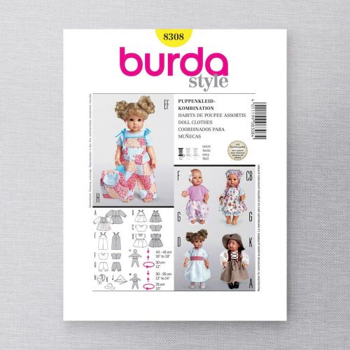 BURDA - 8308 ACCESSOIRES - VÊTEMENTS DE POUPÉE