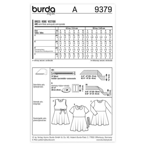 BURDA - 9379 ROBE POUR ENFANTS