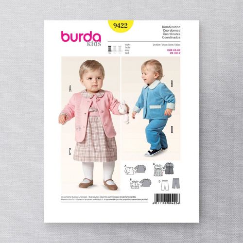 BURDA - 9422 ENSEMBLE POUR ENFANTS UNISEXE
