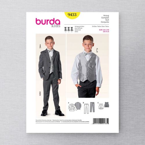 BURDA - 9433 ENSEMBLE DE SOIRÉE POUR GARÇONS