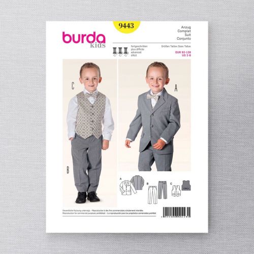 BURDA - 9443 ENSEMBLE DE SOIRÉE POUR GARÇONS