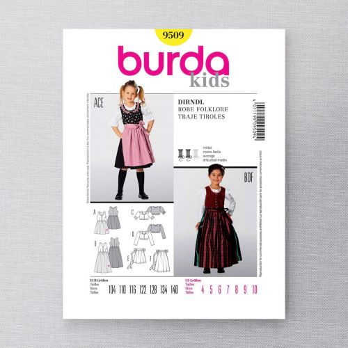 BURDA - 9509 ROBE FOLKLORE POUR ENFANTS