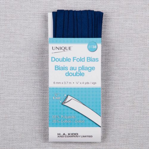 BIAIS À PLIAGE DOUBLE EN PAQUET 6 MM - BLEU ROYAL