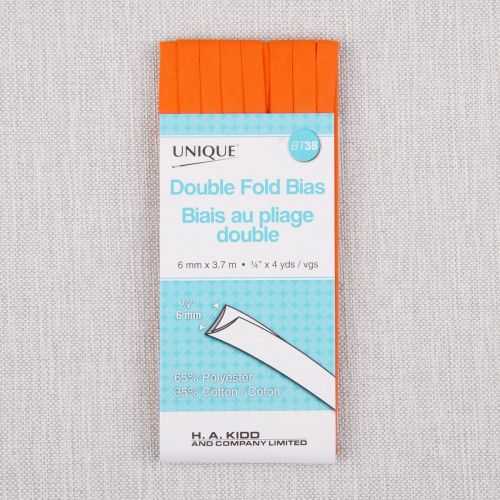 BIAIS À PLIAGE DOUBLE EN PAQUET 6 MM - ORANGE