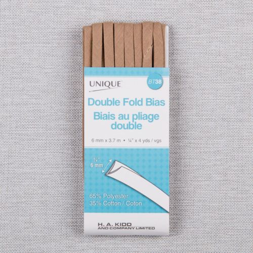 BIAIS À PLIAGE DOUBLE EN PAQUET 6 MM - TAUPE