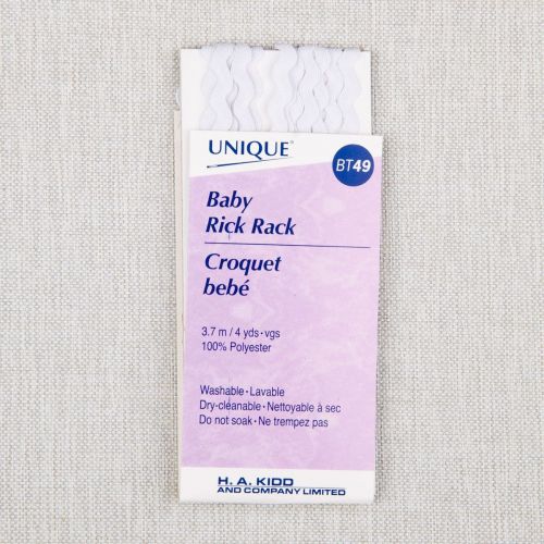 CROQUET EN PAQUET (RIC RAC) 3MM - BLANC - 3.7M/PAQUET