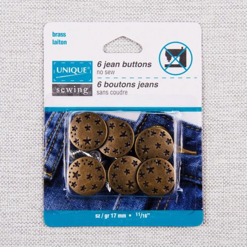 BOUTONS DE JEANS 17 MM - BRASS ANTIQUE AVEC PETITES ÉTOILES