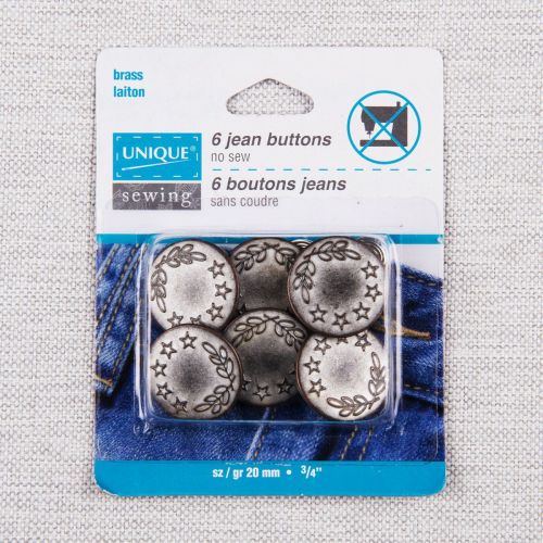 BOUTONS DE JEANS 20 MM - ARGENT ANTIQUE