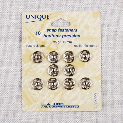 BOUTONS-PRESSION À COUDRE 11 MM - NICKEL