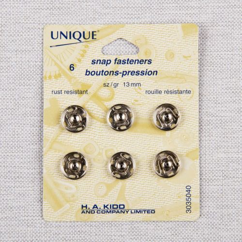 BOUTONS-PRESSION À COUDRE 13 MM - NICKEL