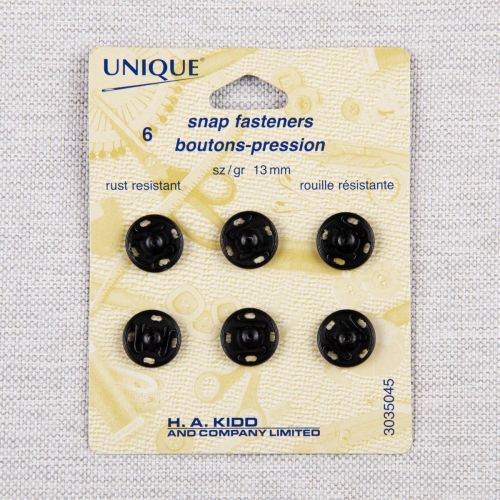 BOUTONS-PRESSION À COUDRE 13 MM - NOIR