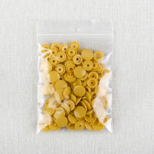 BOUTON-PRESSION EN PLASTIQUE GR20 ENS25 - MUSTARD