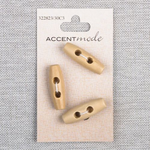 BOUTON BUCHETTE 30MM - NATUREL ENS3